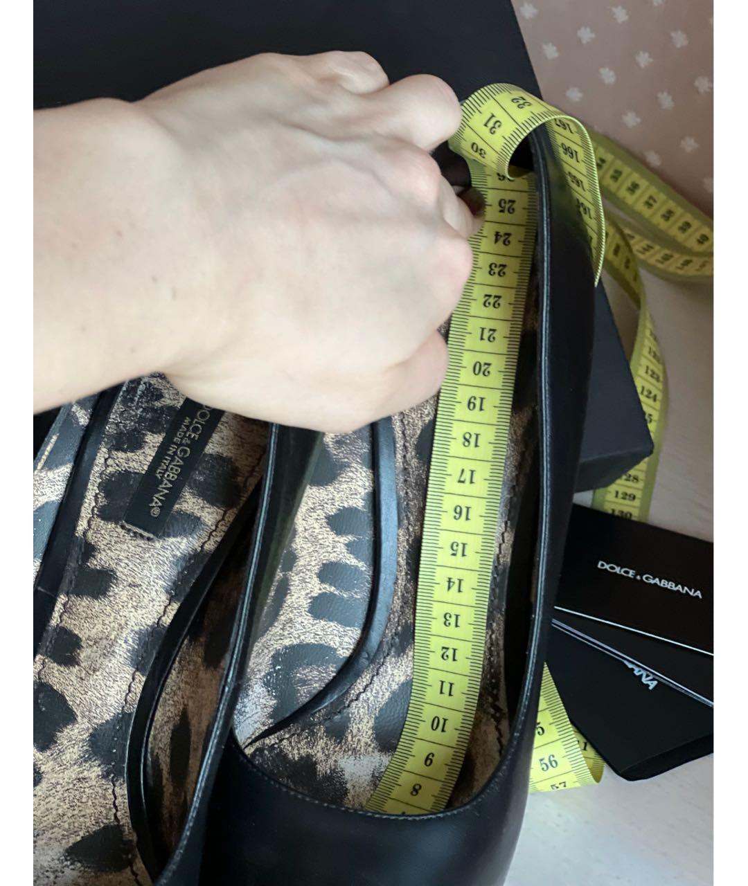 DOLCE&GABBANA Черные кожаные туфли, фото 6