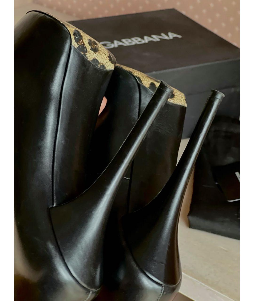 DOLCE&GABBANA Черные кожаные туфли, фото 7