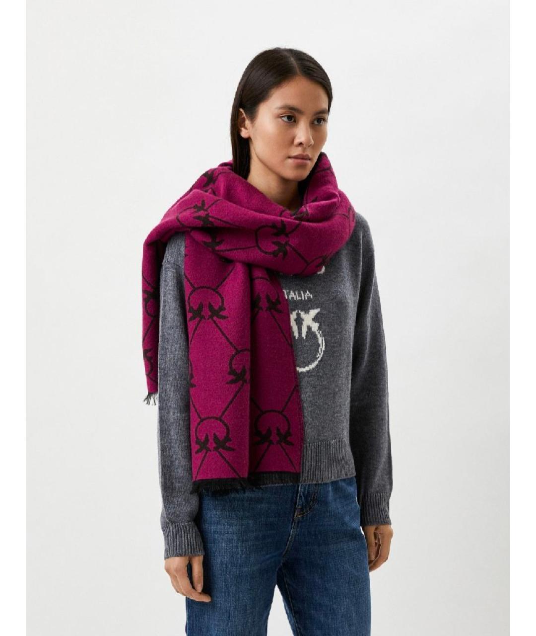 PINKO Фуксия шерстяной шарф, фото 5