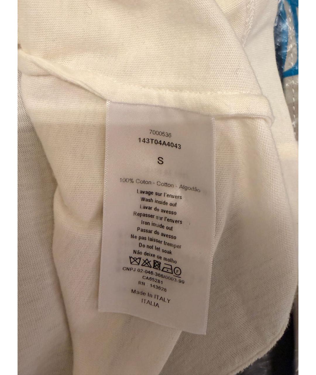 CHRISTIAN DIOR Белая хлопковая футболка, фото 4