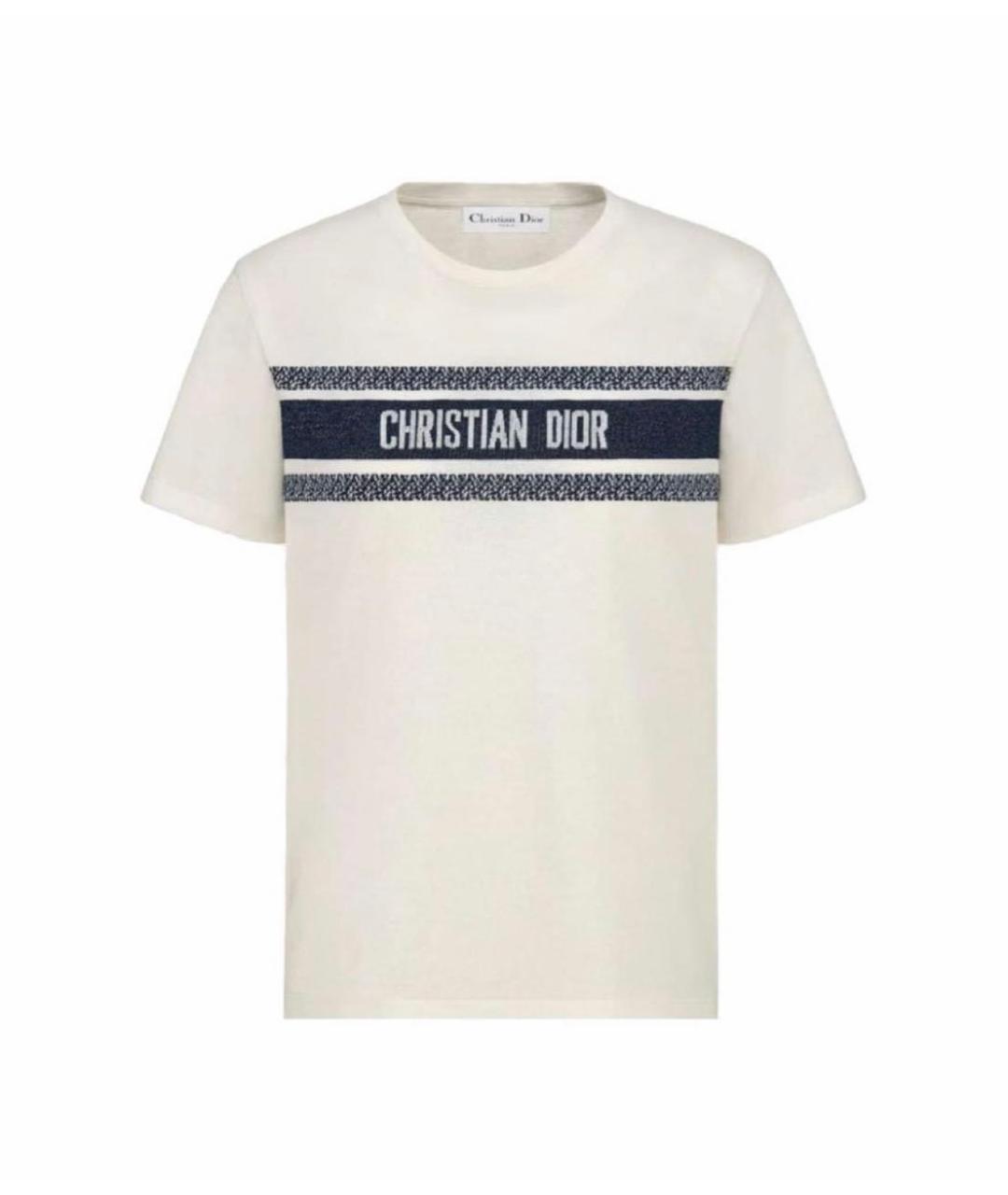 CHRISTIAN DIOR Белая хлопковая футболка, фото 6