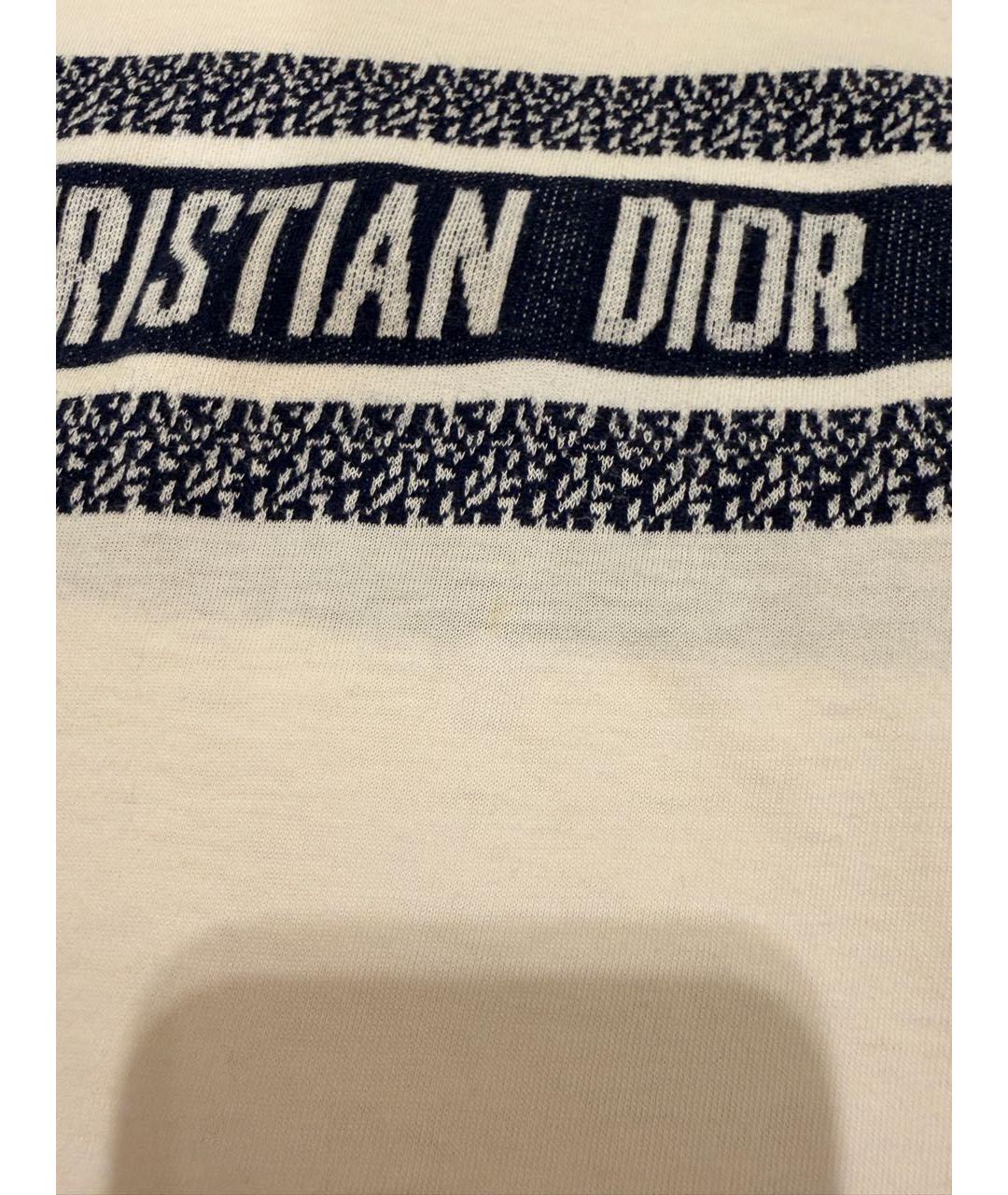 CHRISTIAN DIOR Белая хлопковая футболка, фото 5