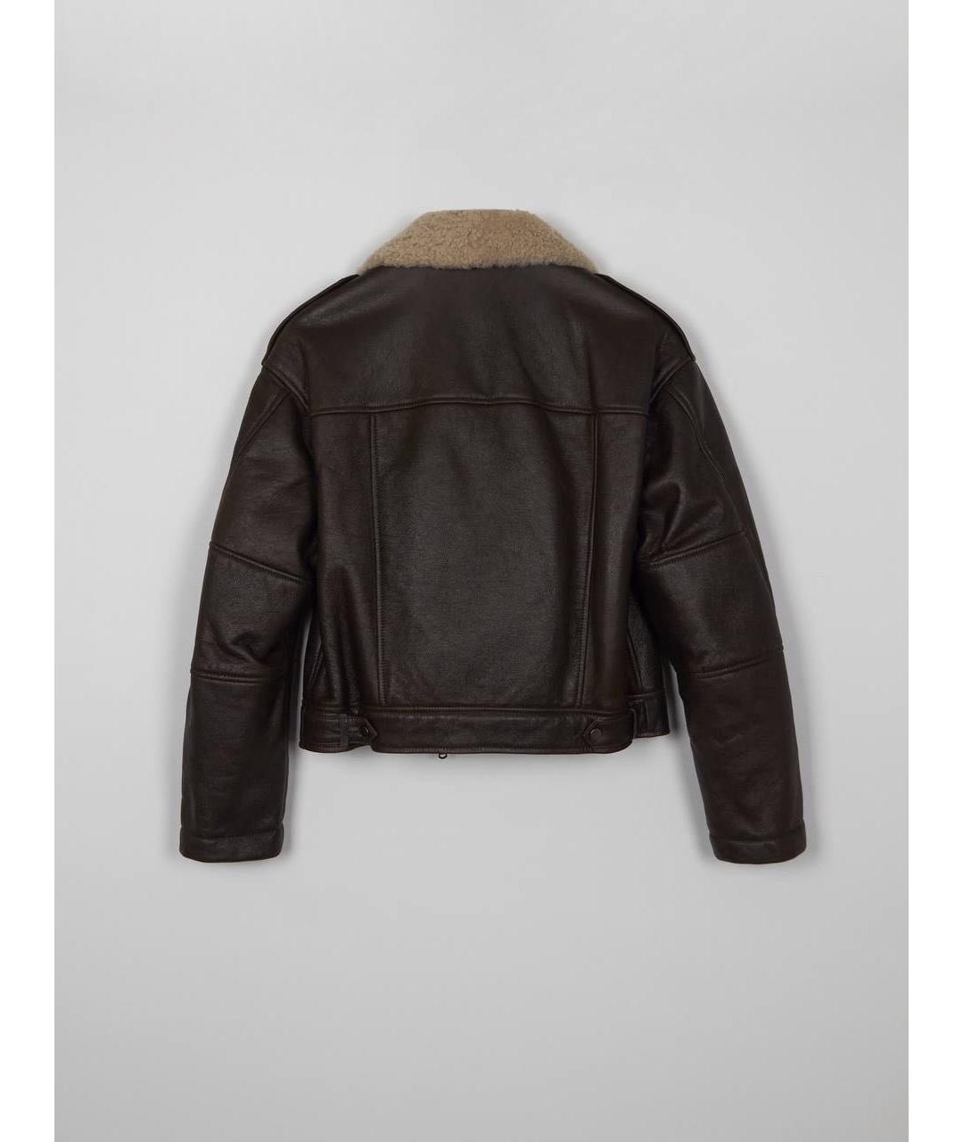 BRUNELLO CUCINELLI Коричневая кожаная дубленка, фото 3