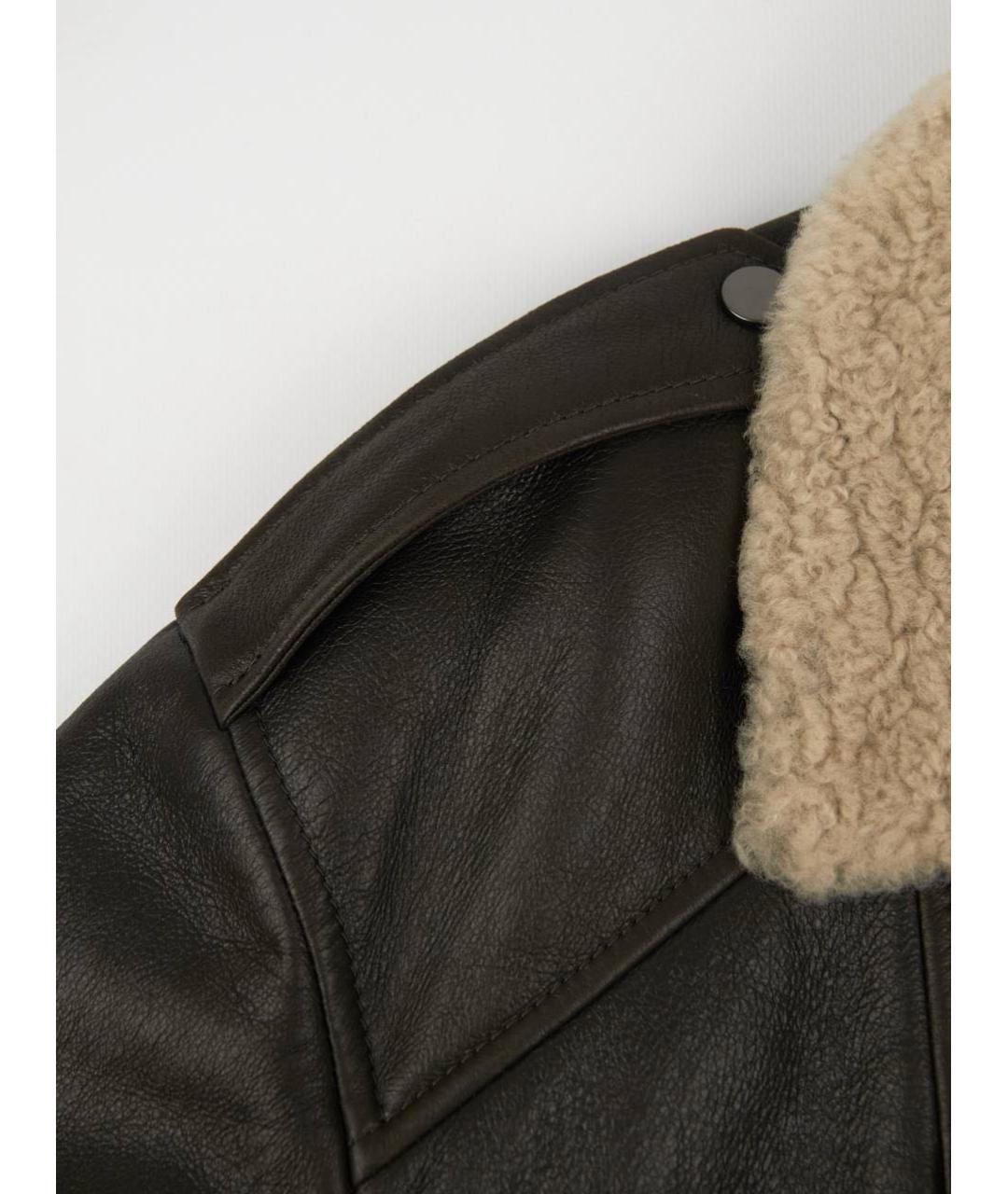 BRUNELLO CUCINELLI Коричневая кожаная дубленка, фото 7