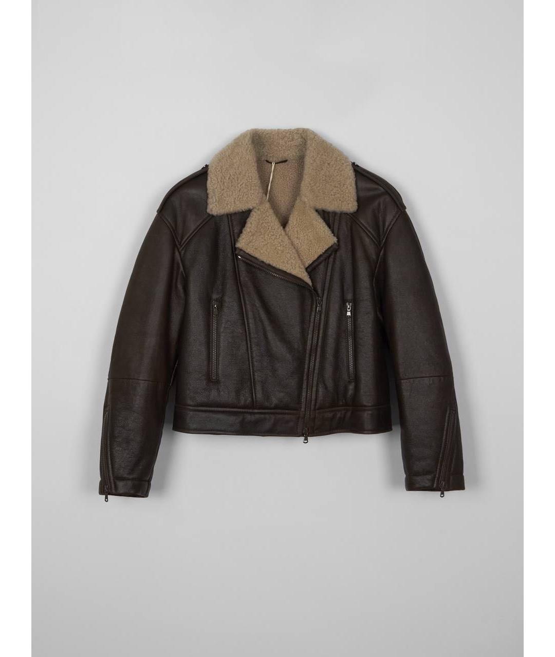 BRUNELLO CUCINELLI Коричневая кожаная дубленка, фото 2