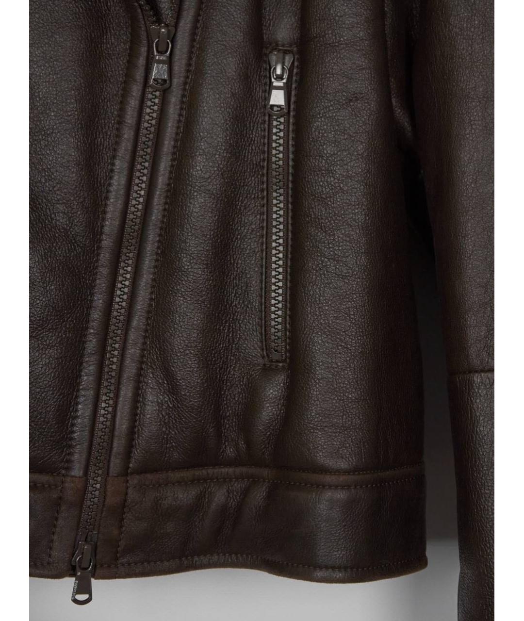 BRUNELLO CUCINELLI Коричневая кожаная дубленка, фото 9