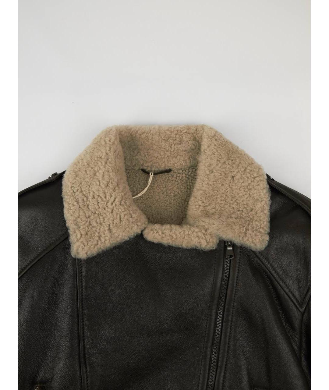 BRUNELLO CUCINELLI Коричневая кожаная дубленка, фото 4