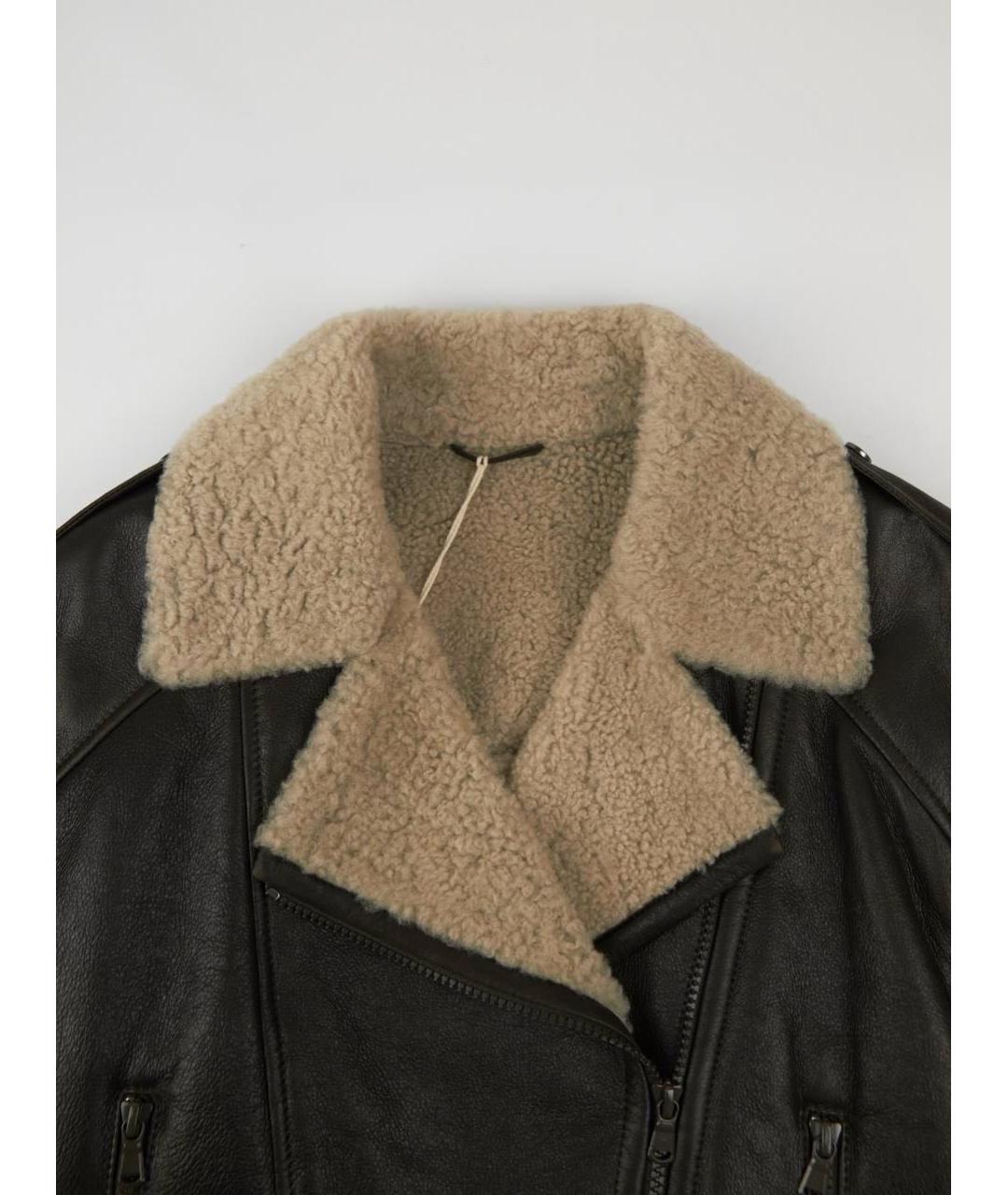 BRUNELLO CUCINELLI Коричневая кожаная дубленка, фото 5