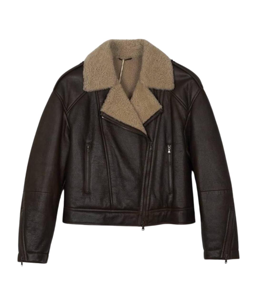 BRUNELLO CUCINELLI Коричневая кожаная дубленка, фото 1