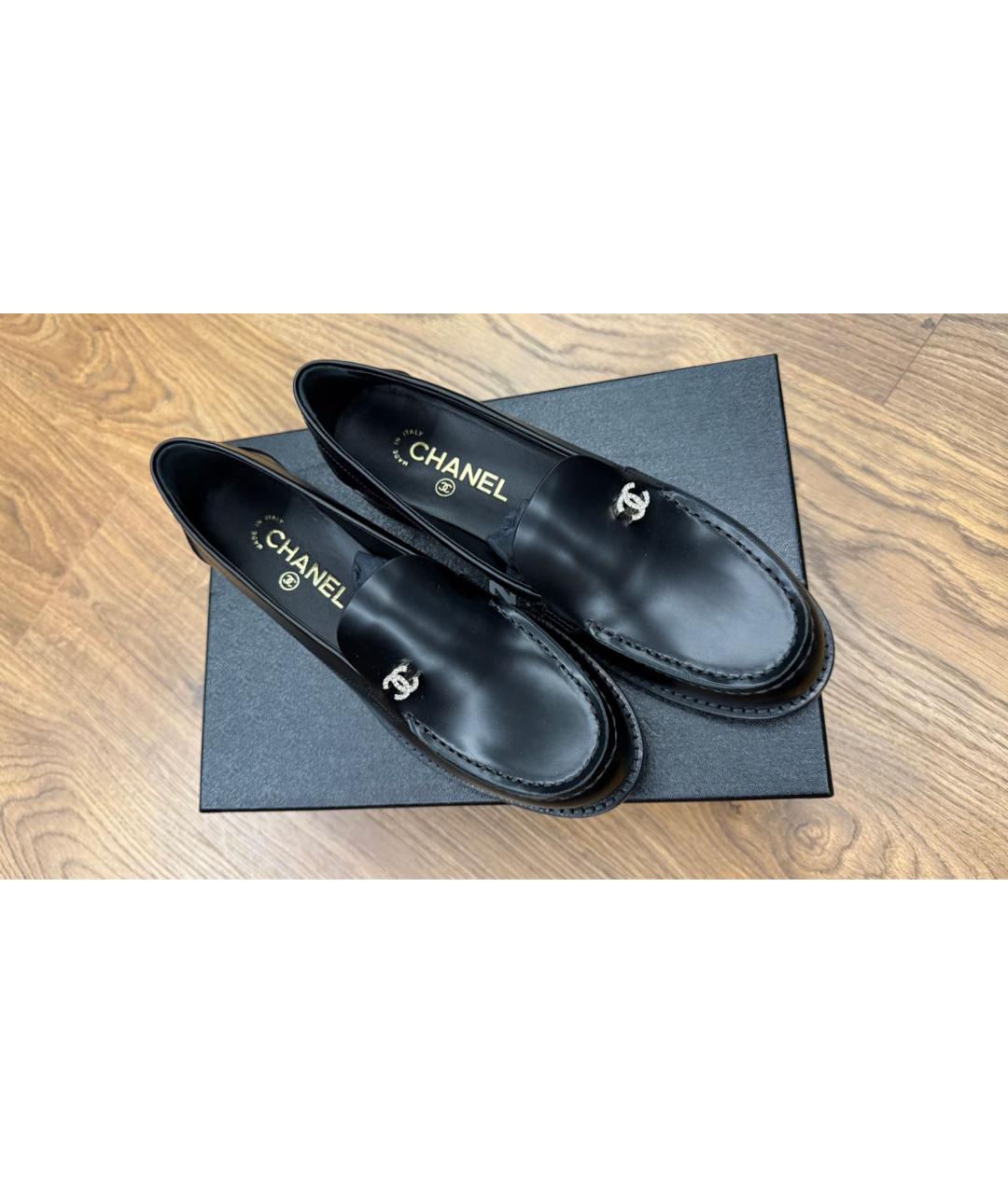 CHANEL Черные кожаные лоферы, фото 5
