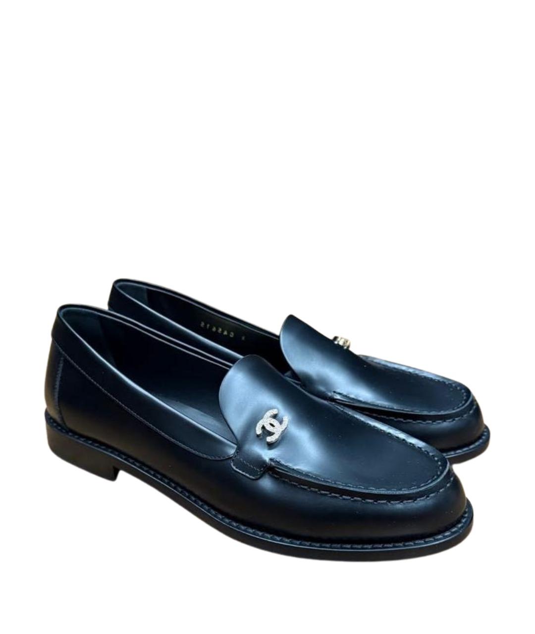 CHANEL Черные кожаные лоферы, фото 1