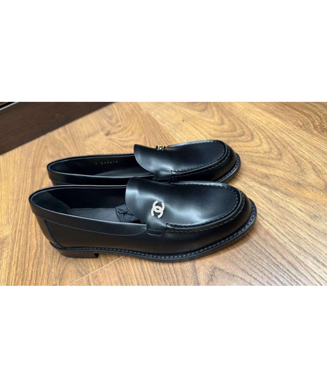 CHANEL Черные кожаные лоферы, фото 7