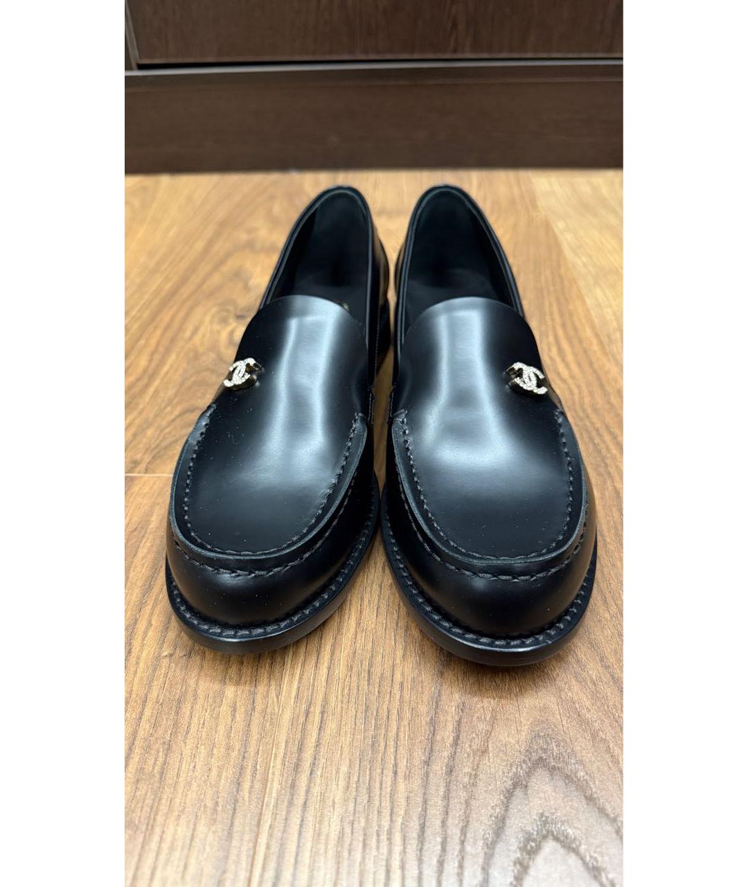 CHANEL Черные кожаные лоферы, фото 2