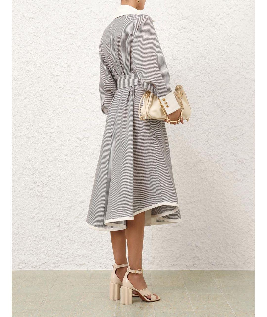 ZIMMERMANN Серое хлопковое повседневное платье, фото 3