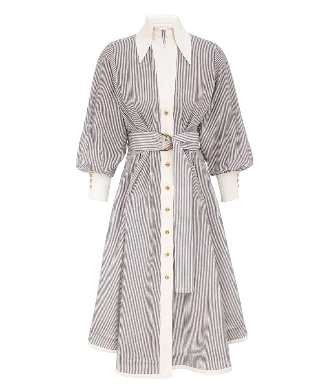 ZIMMERMANN Серое хлопковое повседневное платье, фото 5