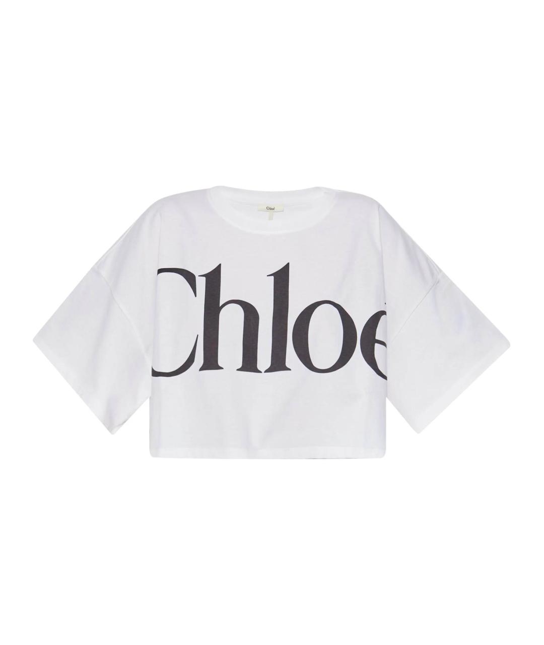 CHLOE Белая хлопковая футболка, фото 1