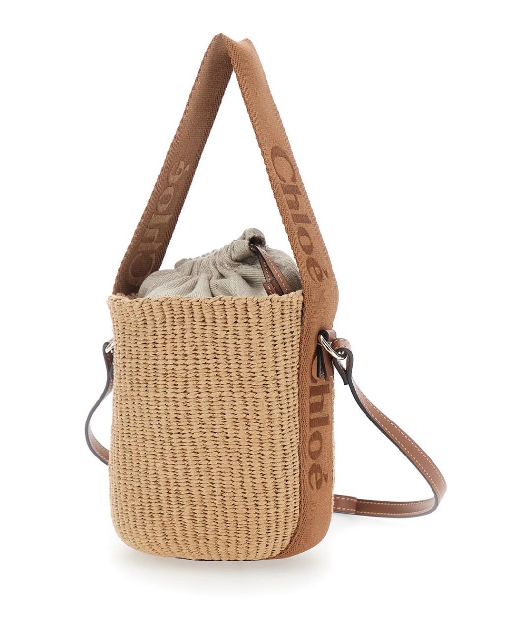 CHLOE Бежевая льняная сумка через плечо, фото 2