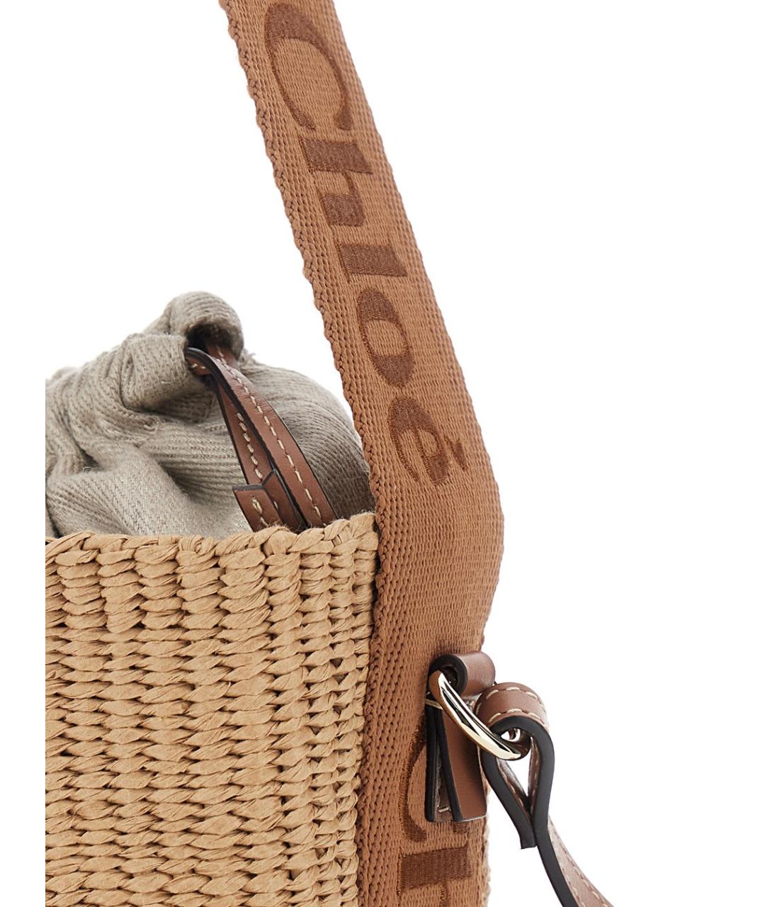 CHLOE Бежевая льняная сумка через плечо, фото 4