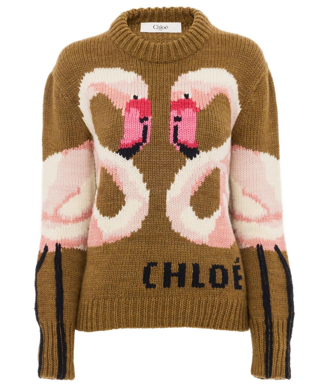 CHLOE Коричневый шерстяной джемпер / свитер, фото 1