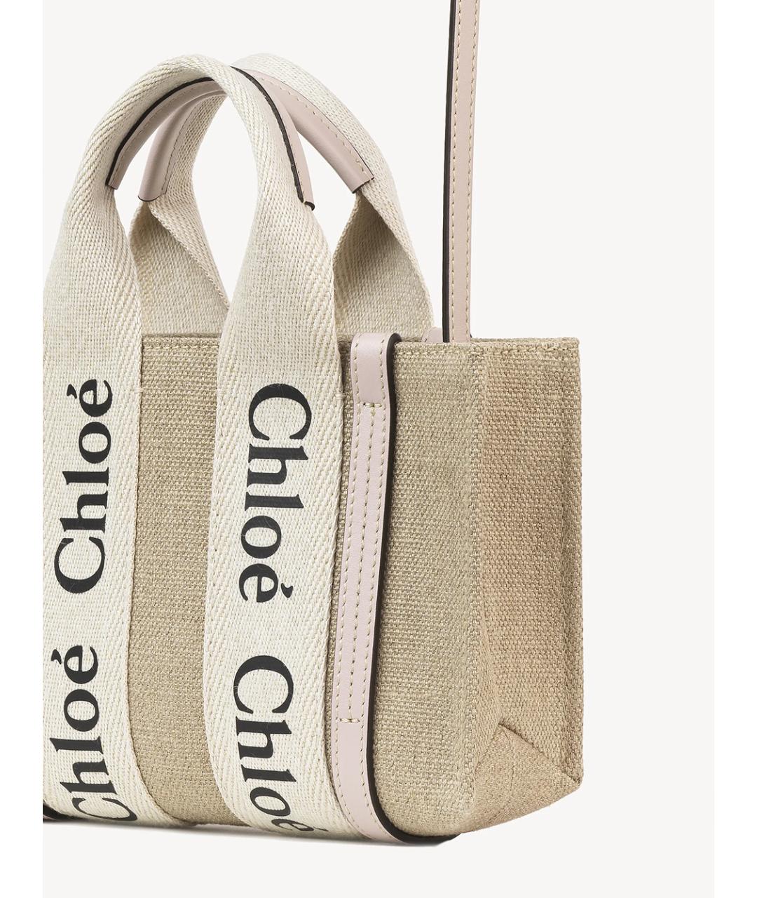 CHLOE Бежевая тканевая сумка тоут, фото 2
