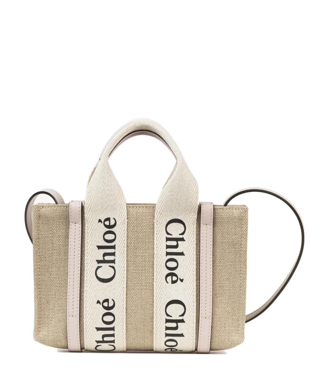 CHLOE Бежевая тканевая сумка тоут, фото 1