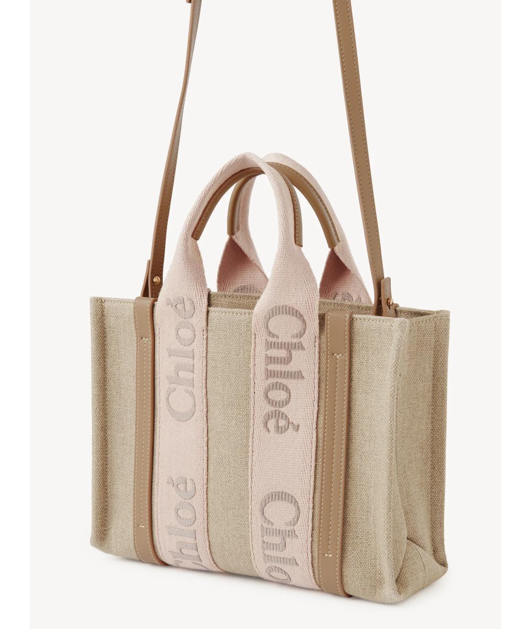 CHLOE Бежевая тканевая сумка тоут, фото 5