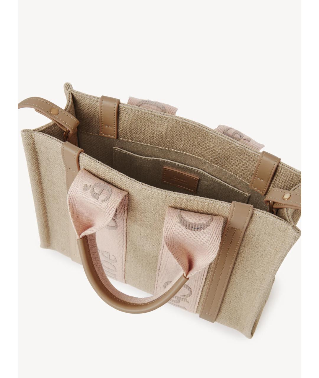 CHLOE Бежевая тканевая сумка тоут, фото 6
