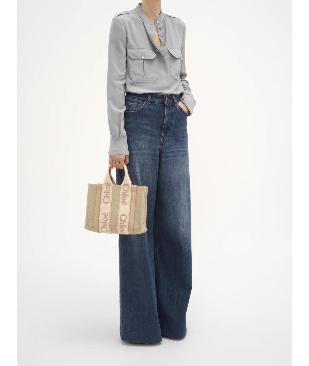 CHLOE Бежевая тканевая сумка тоут, фото 7