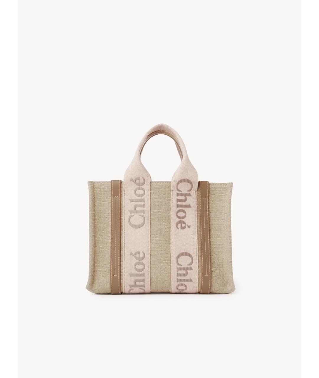 CHLOE Бежевая тканевая сумка тоут, фото 3