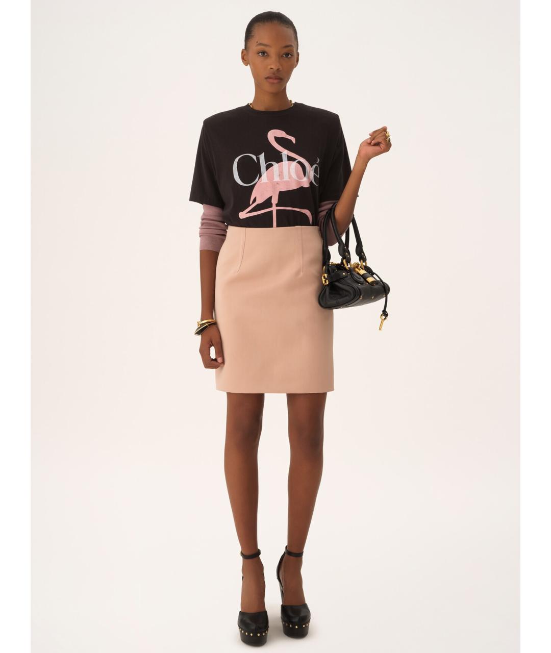 CHLOE Черная хлопковая футболка, фото 2