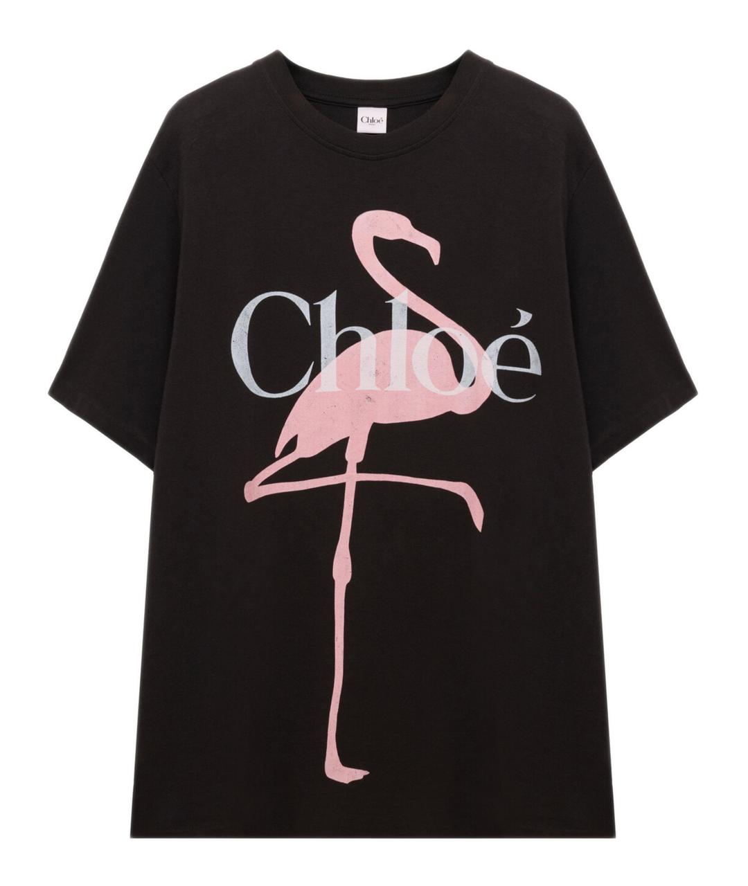 CHLOE Черная хлопковая футболка, фото 1
