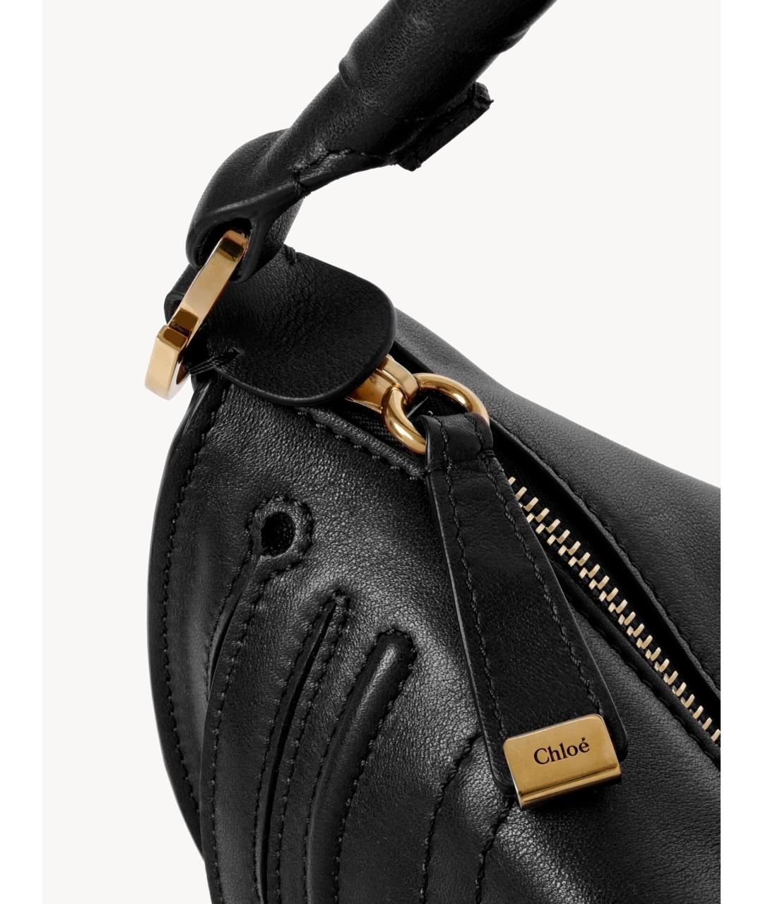 CHLOE Черная кожаная сумка через плечо, фото 5