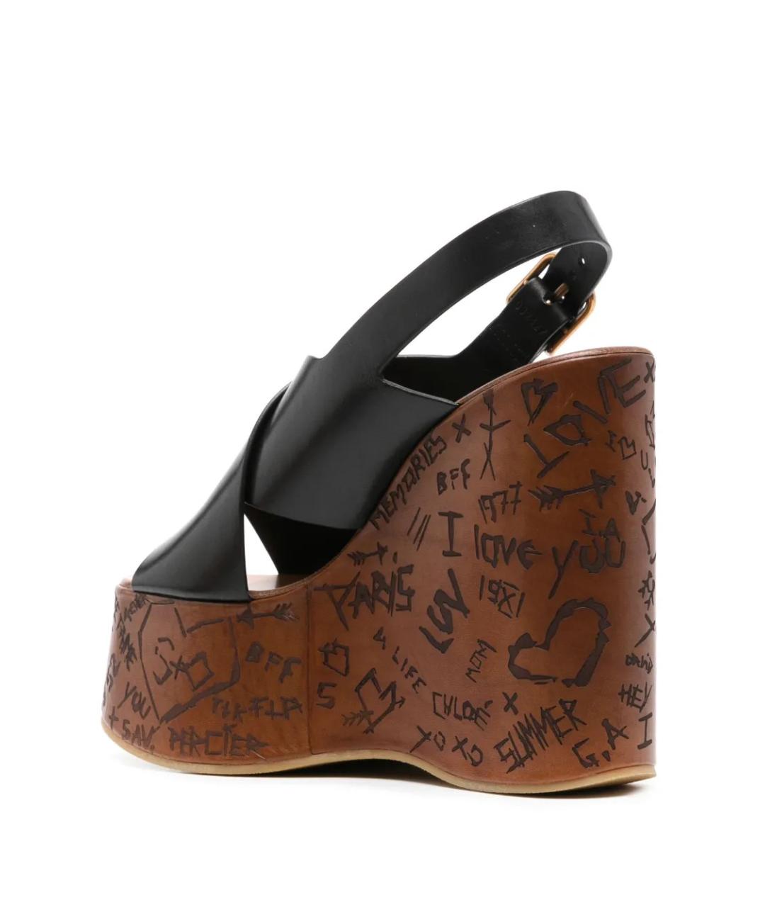 CHLOE Черные кожаные босоножки, фото 3