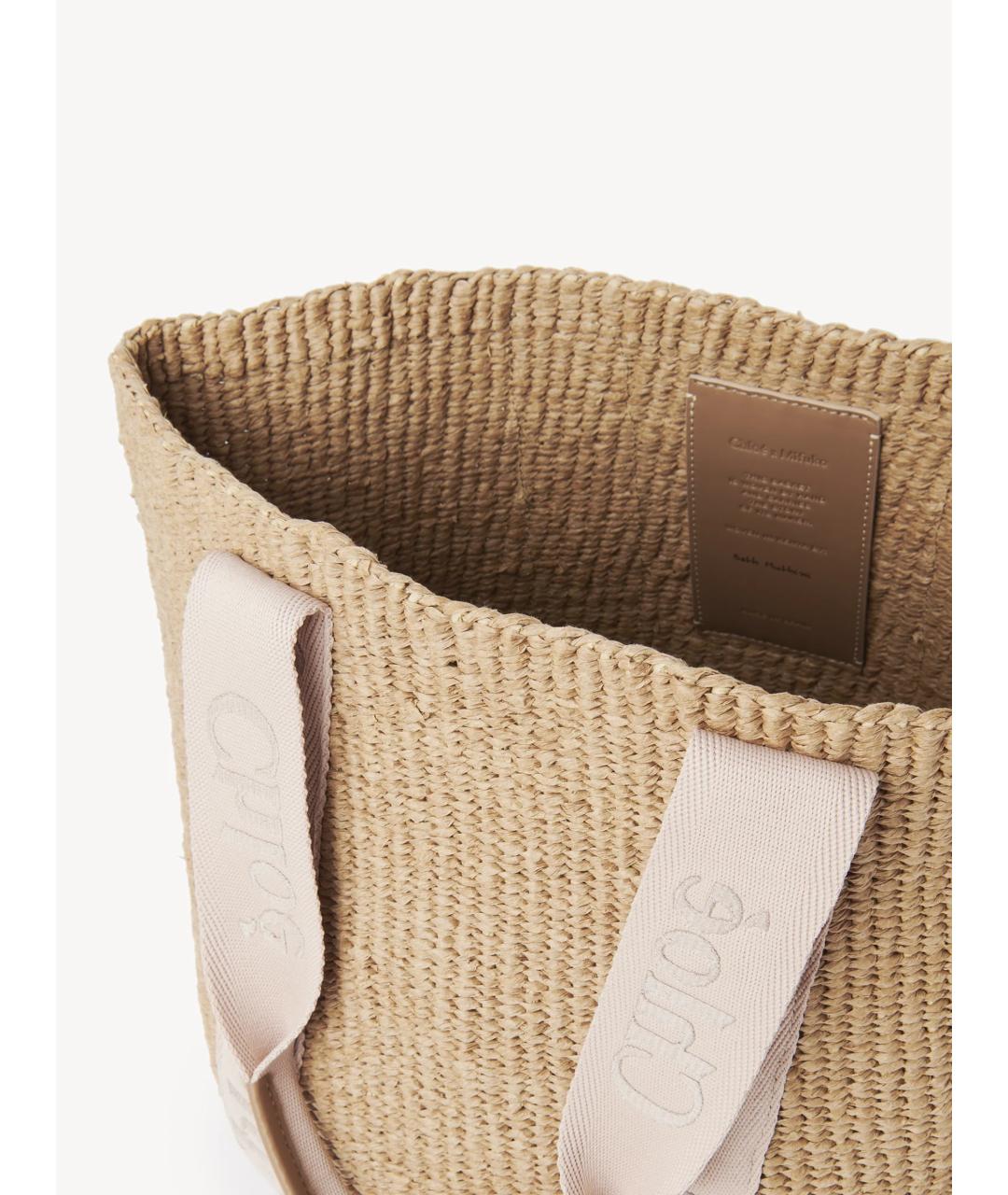 CHLOE Бежевая пелетеная сумка тоут, фото 5