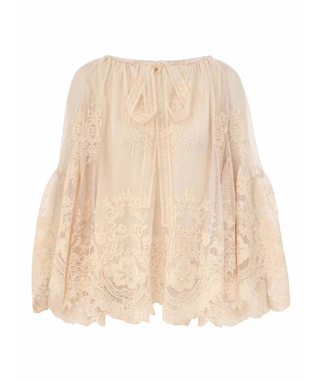 ZIMMERMANN Бежевая кружевная блузы, фото 1