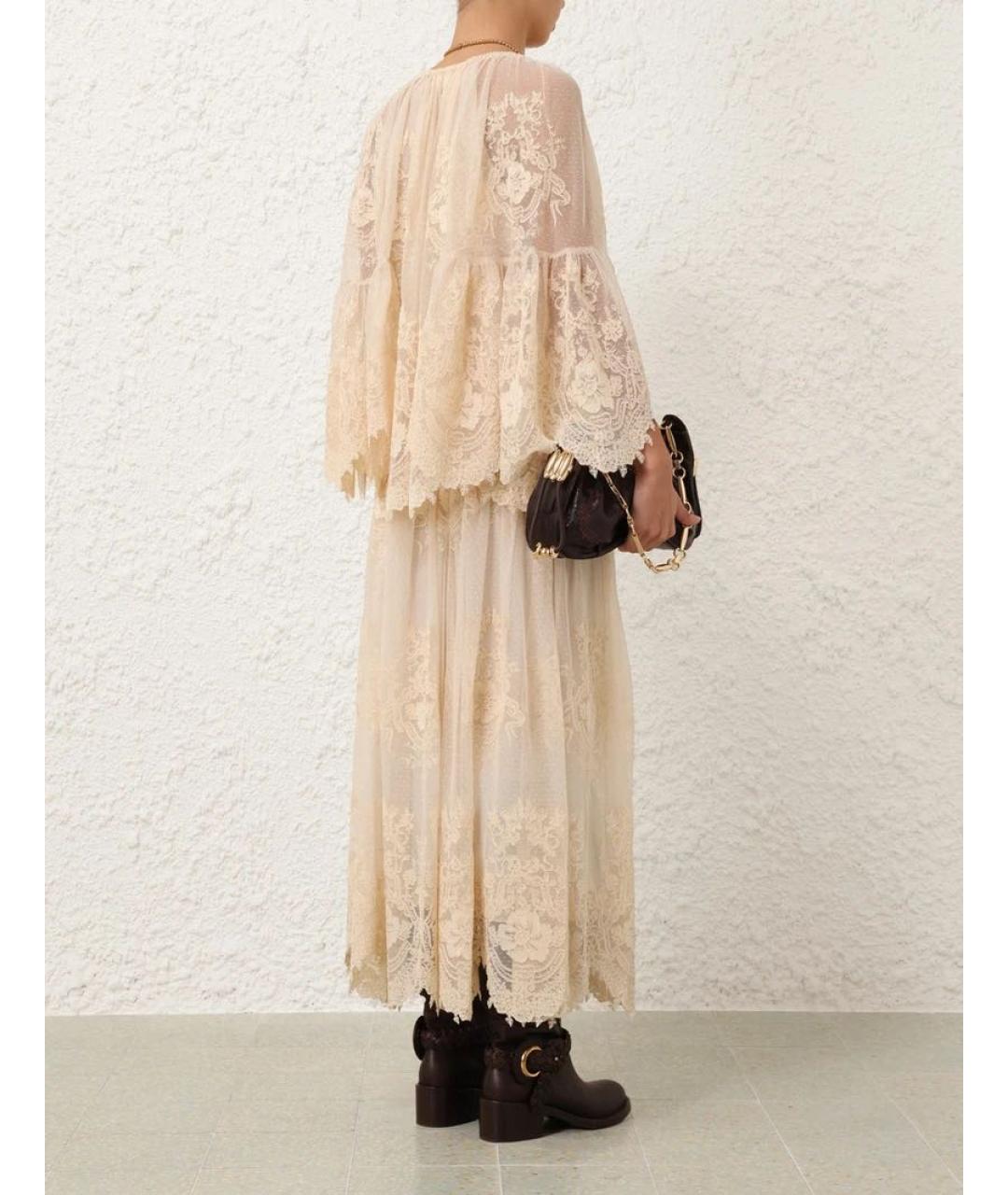 ZIMMERMANN Бежевая кружевная блузы, фото 5