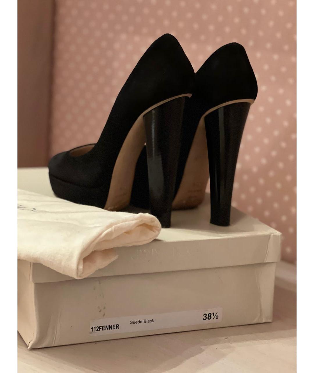 JIMMY CHOO Черные замшевые туфли, фото 5