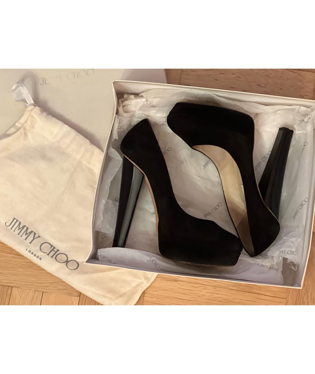 JIMMY CHOO Черные замшевые туфли, фото 4