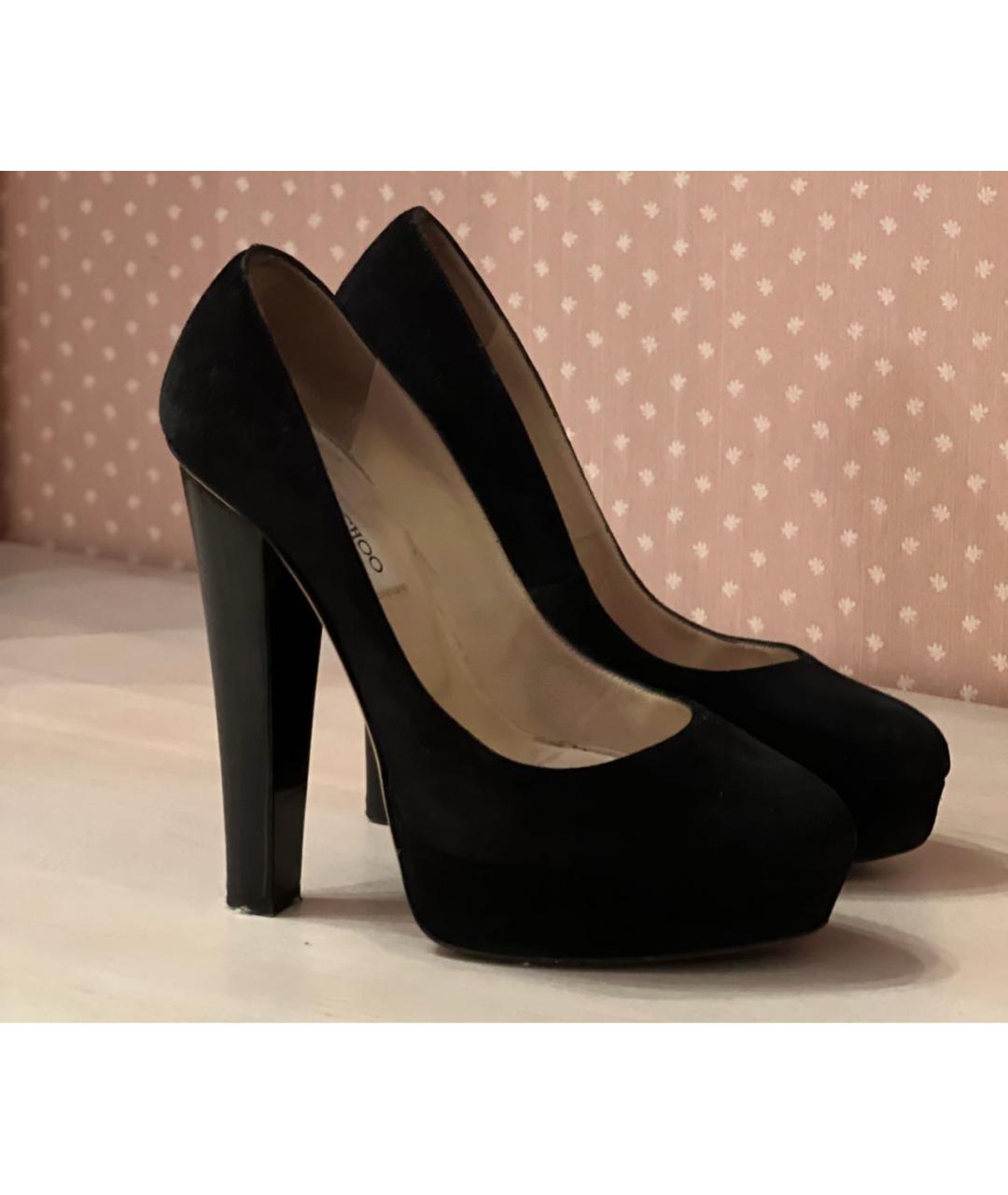 JIMMY CHOO Черные замшевые туфли, фото 7