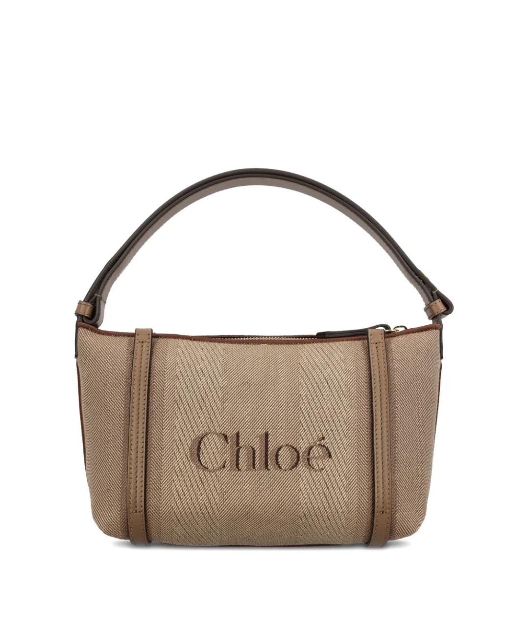 CHLOE Коричневая хлопковая сумка через плечо, фото 3