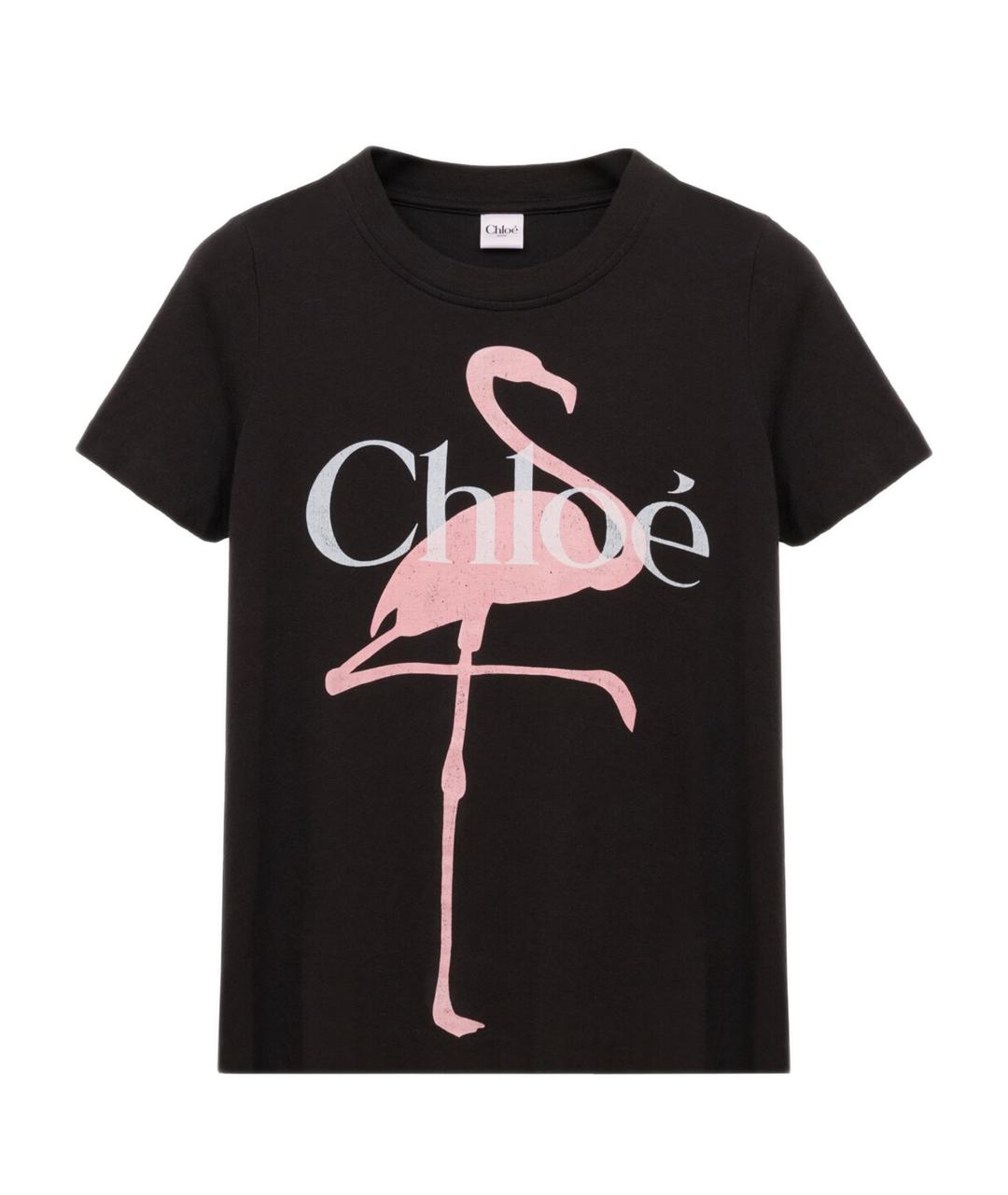 CHLOE Черная хлопковая футболка, фото 1