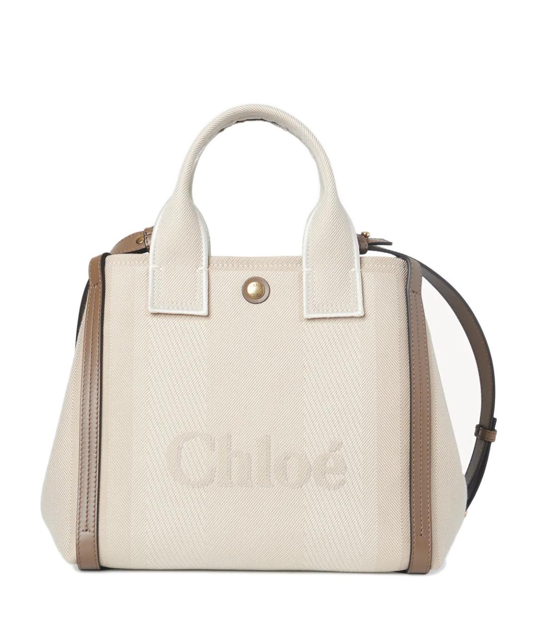 CHLOE Бежевая хлопковая сумка тоут, фото 1