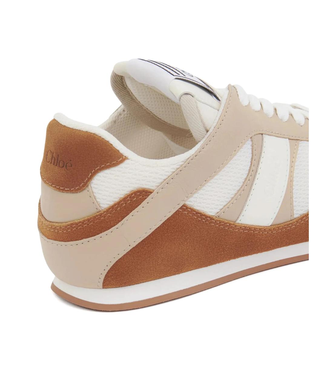 CHLOE Коричневые кожаные кроссовки, фото 4