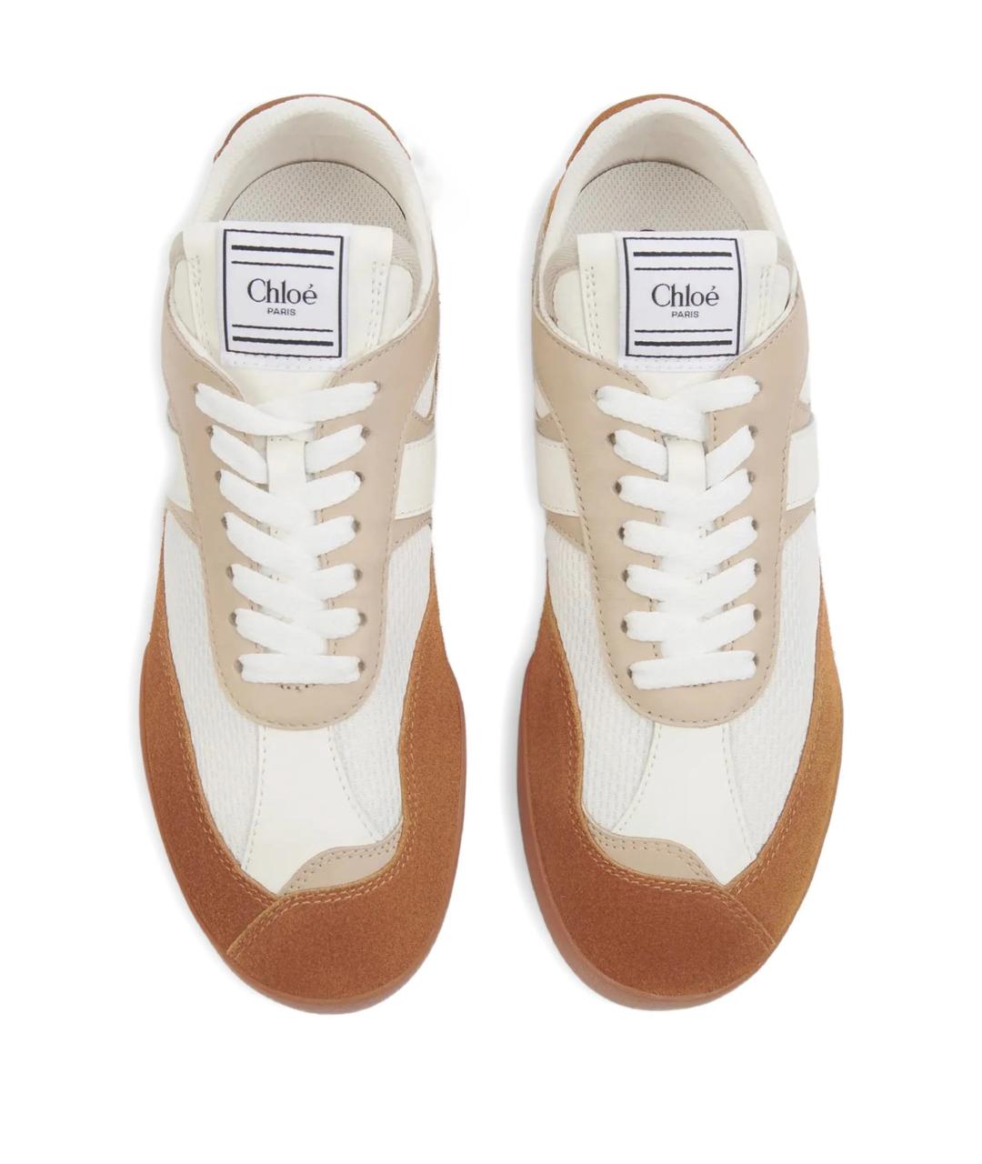 CHLOE Коричневые кожаные кроссовки, фото 3