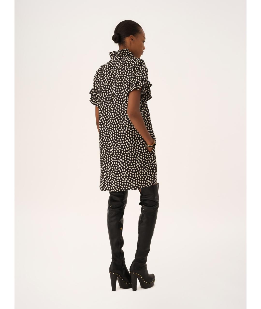 CHLOE Черное шелковое повседневное платье, фото 4