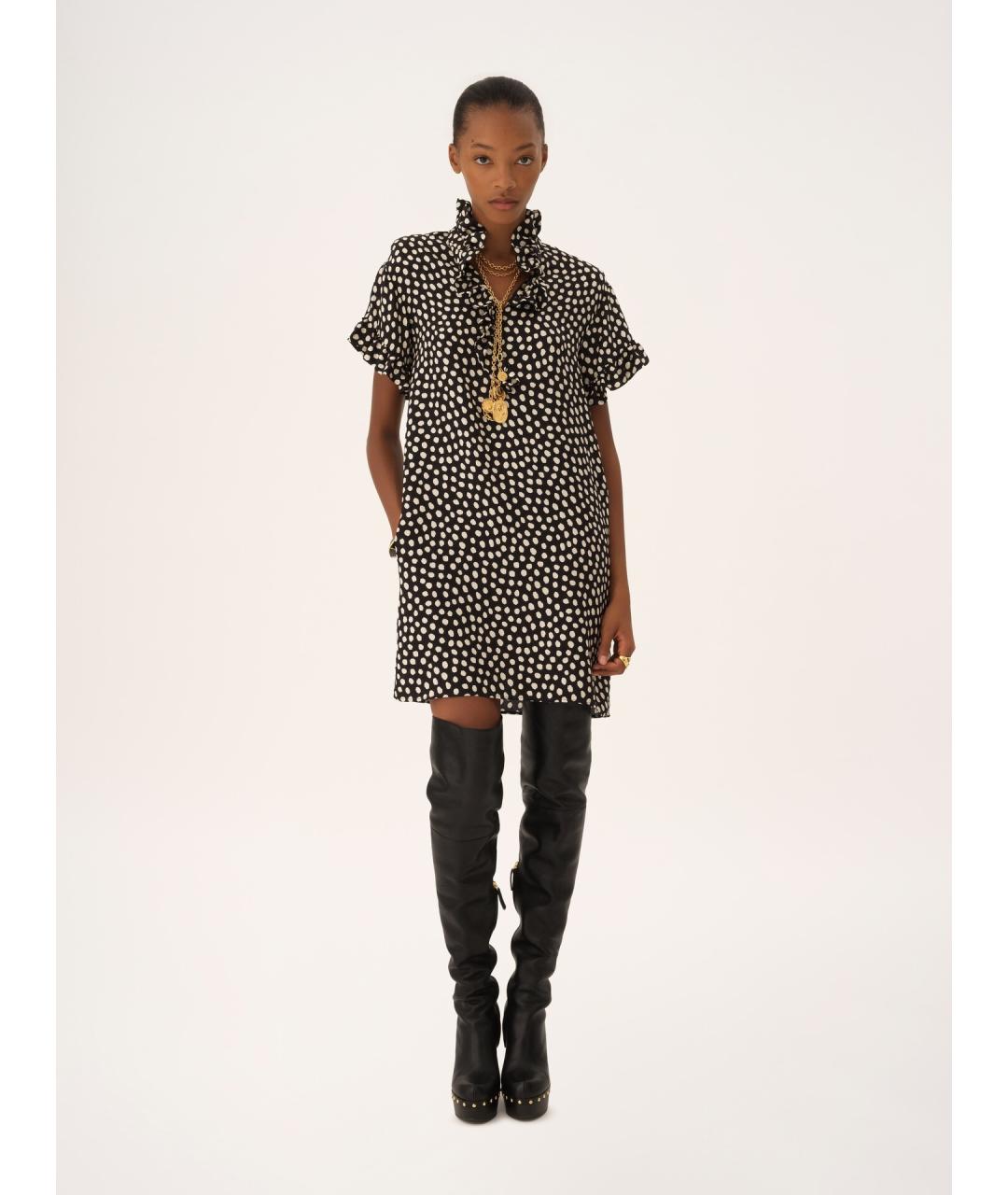 CHLOE Черное шелковое повседневное платье, фото 2