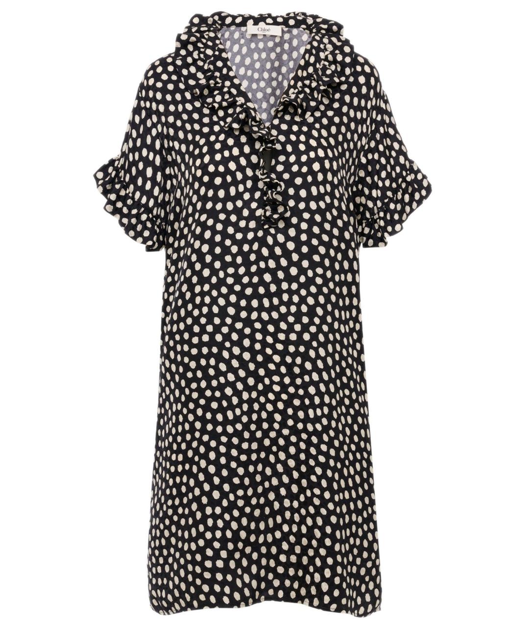 CHLOE Черное шелковое повседневное платье, фото 1