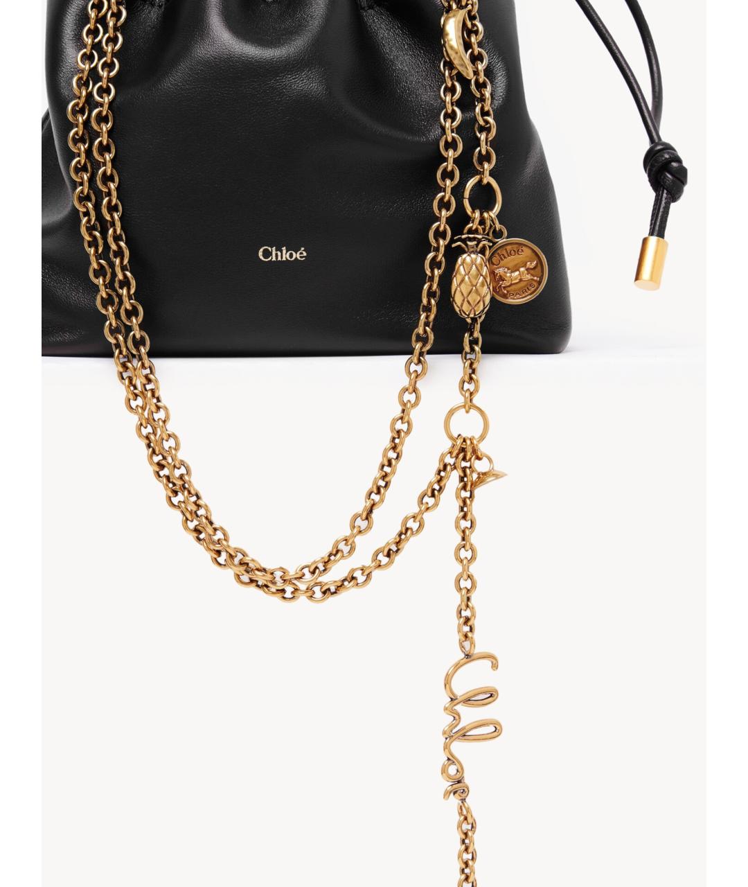 CHLOE Черная кожаная сумка тоут, фото 5