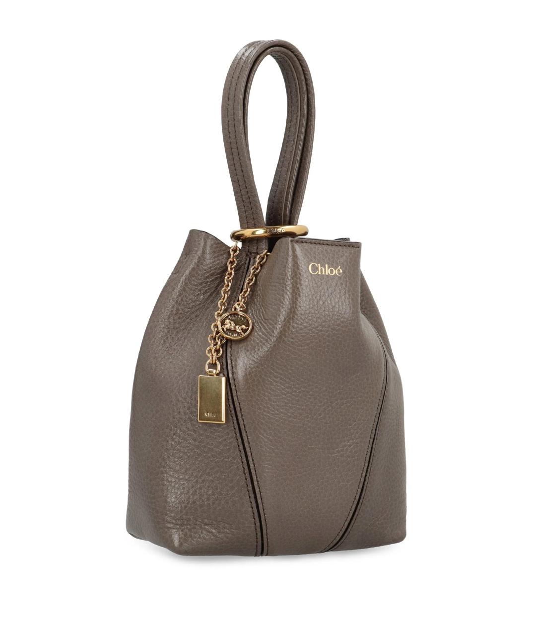 CHLOE Серая кожаная сумка через плечо, фото 3