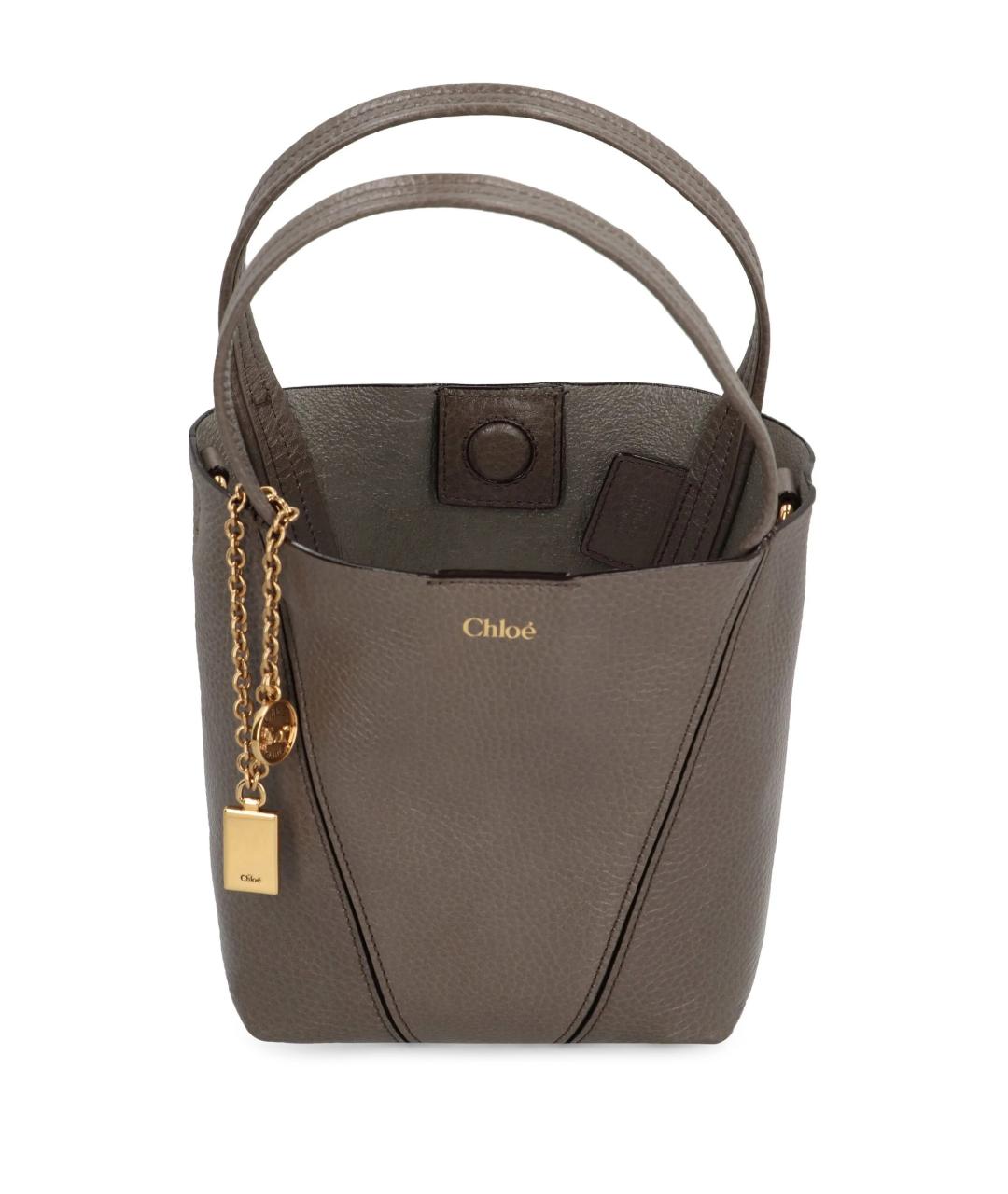 CHLOE Серая кожаная сумка через плечо, фото 4